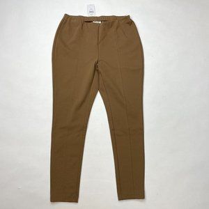 J Jill Ponte Leggings Stretch Flat Front Elastic waist Brown Women MP NWT $69